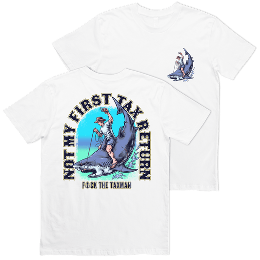 Shark Cowboy White T-shirt
