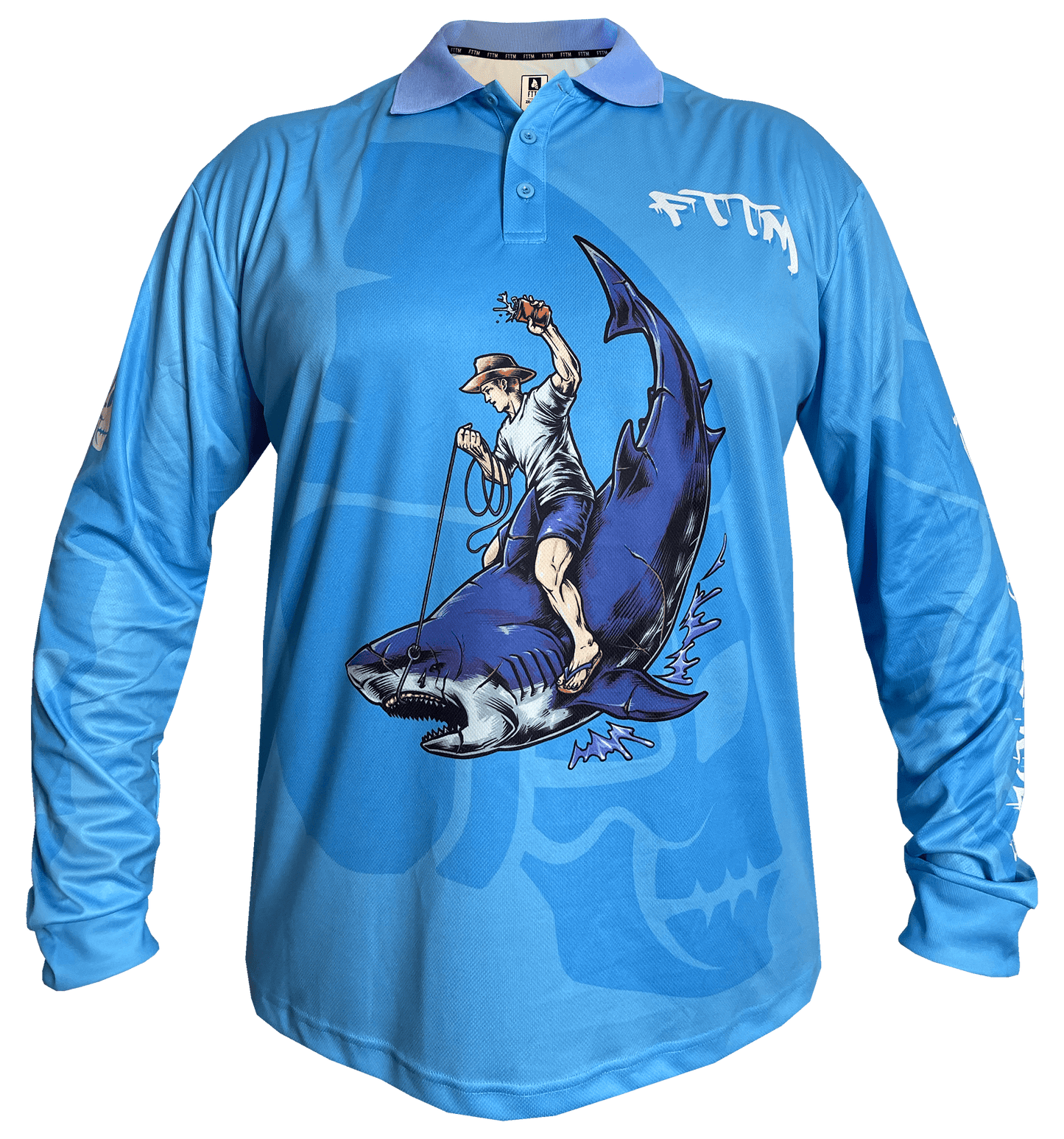 Not My First Redo Fishing Jersey. Shark Cowboy