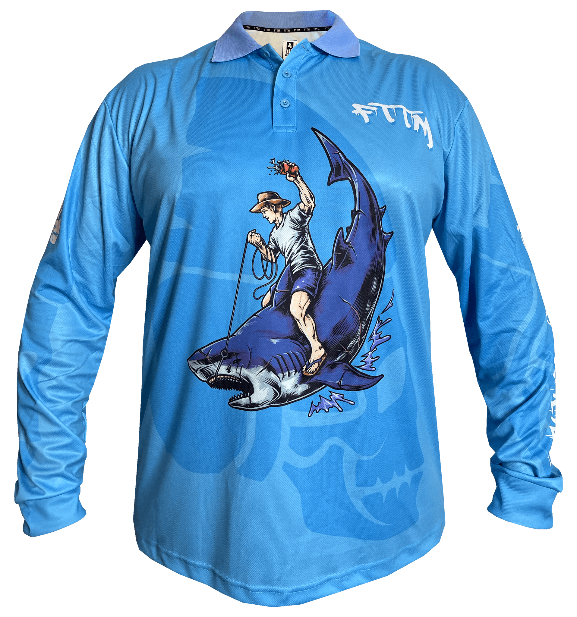 Not My First Redo Fishing Jersey. Shark Cowboy