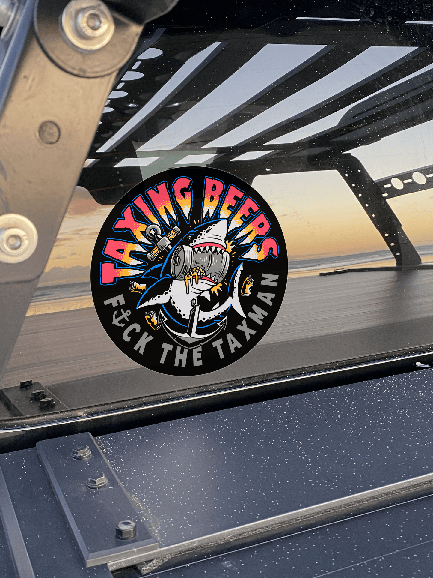 TAXING BEERS Sticker