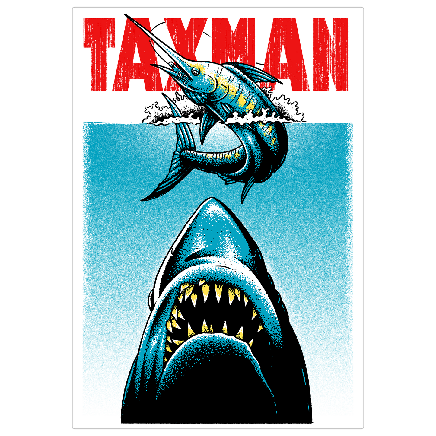 Taxman X Jaws Sticker