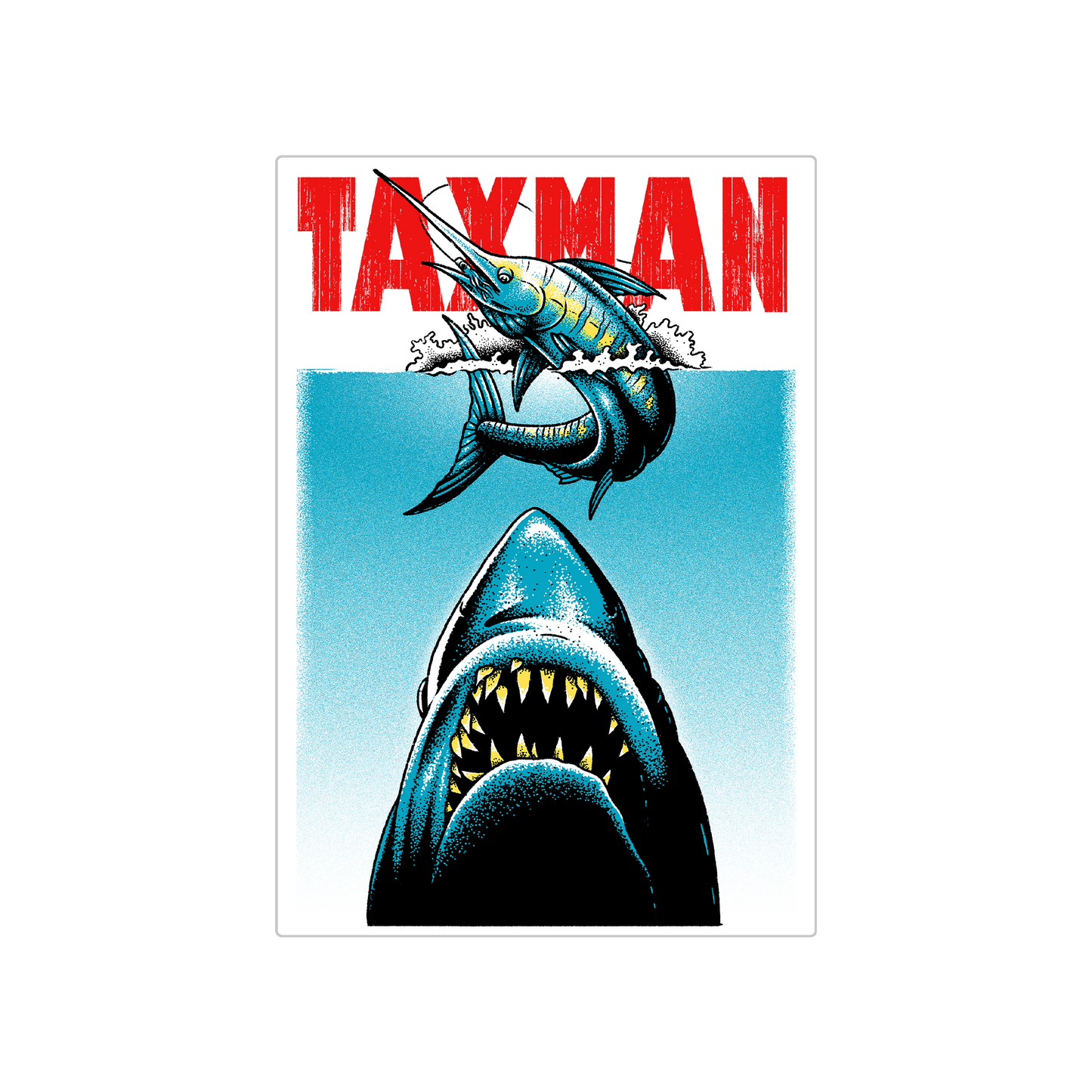 Taxman X Jaws Sticker