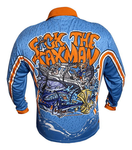 Fishing Jersey with Marlin, shark and fishing boat