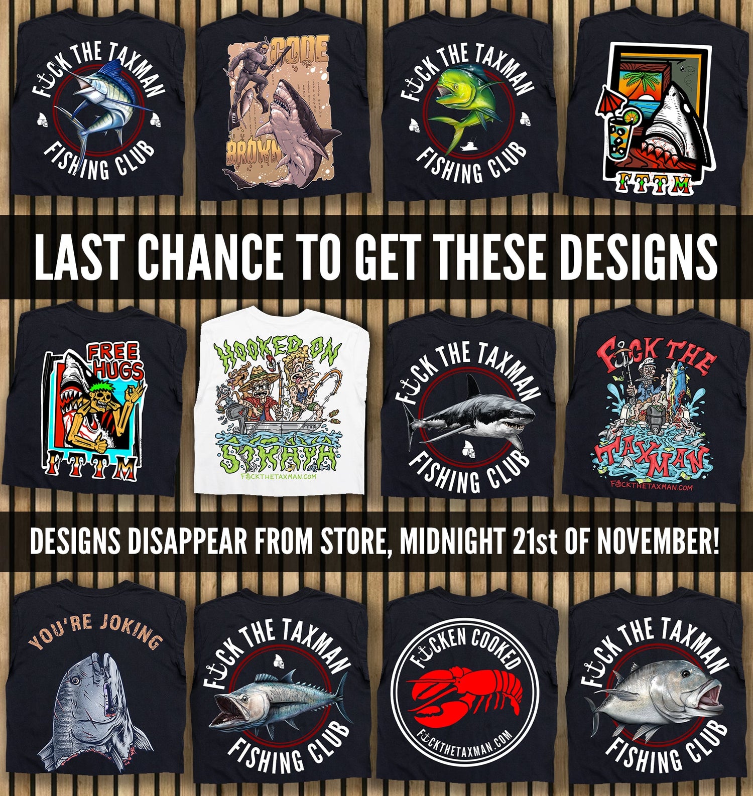 Designs Disappearing From Our Store! Midnight 21st of November