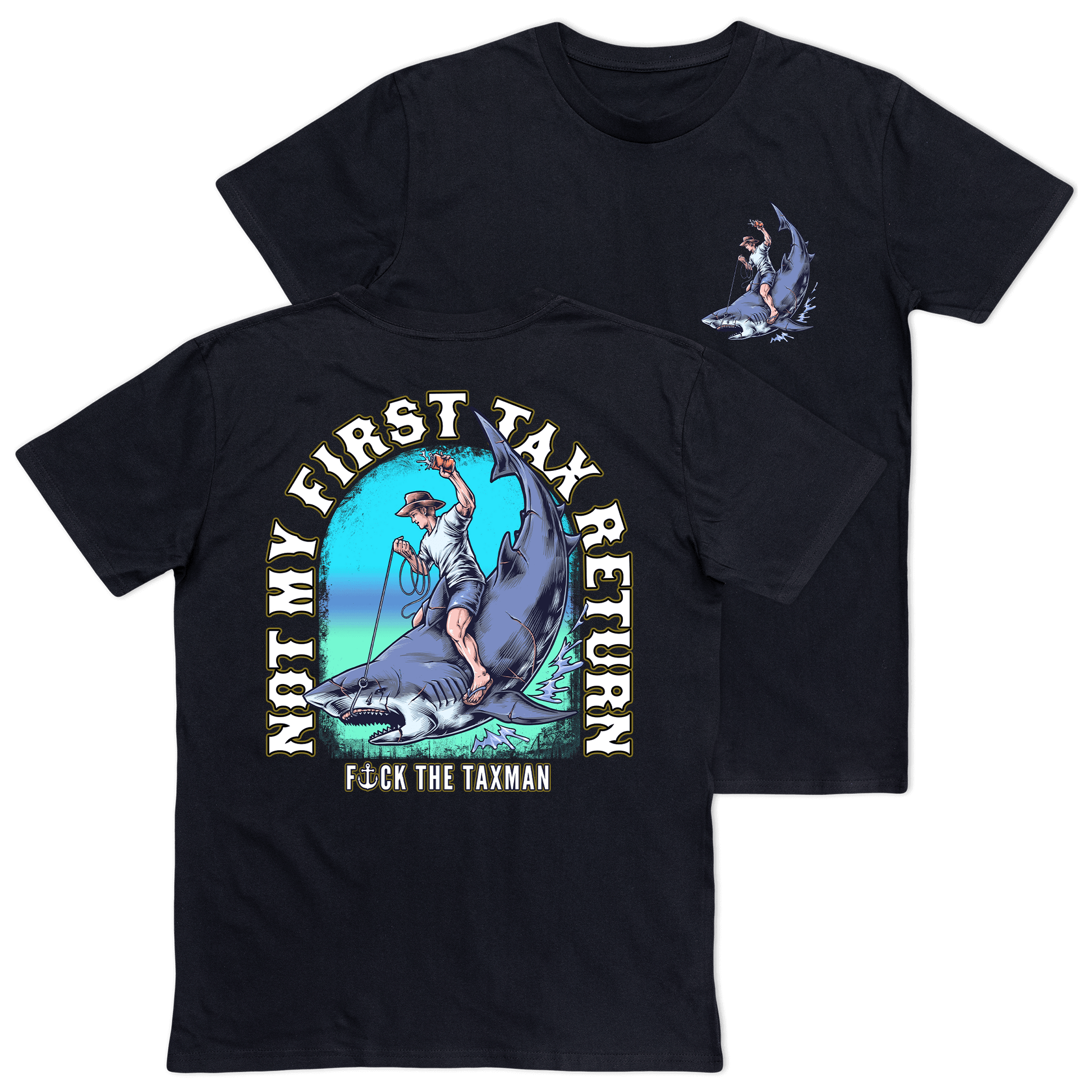 Shark Cowboy Black T-shirt