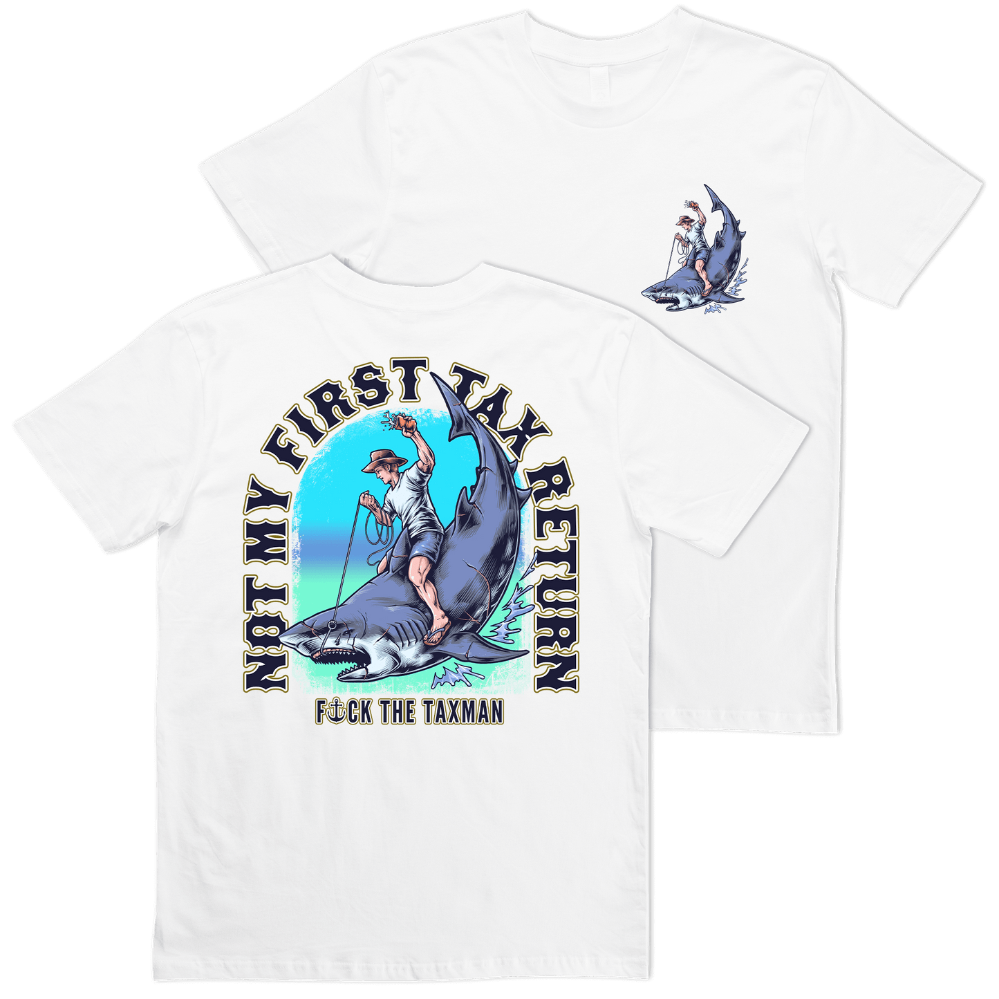 Shark Cowboy White T-shirt