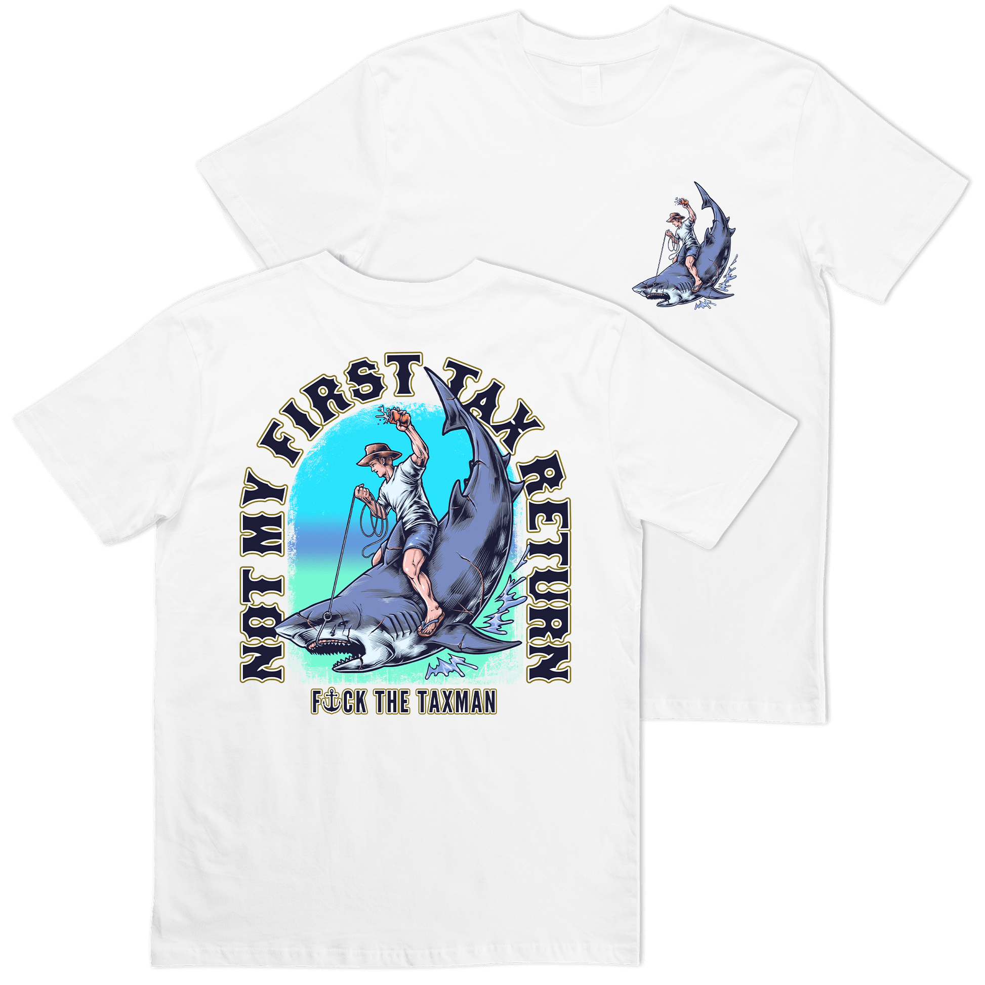 Shark Cowboy White T-shirt