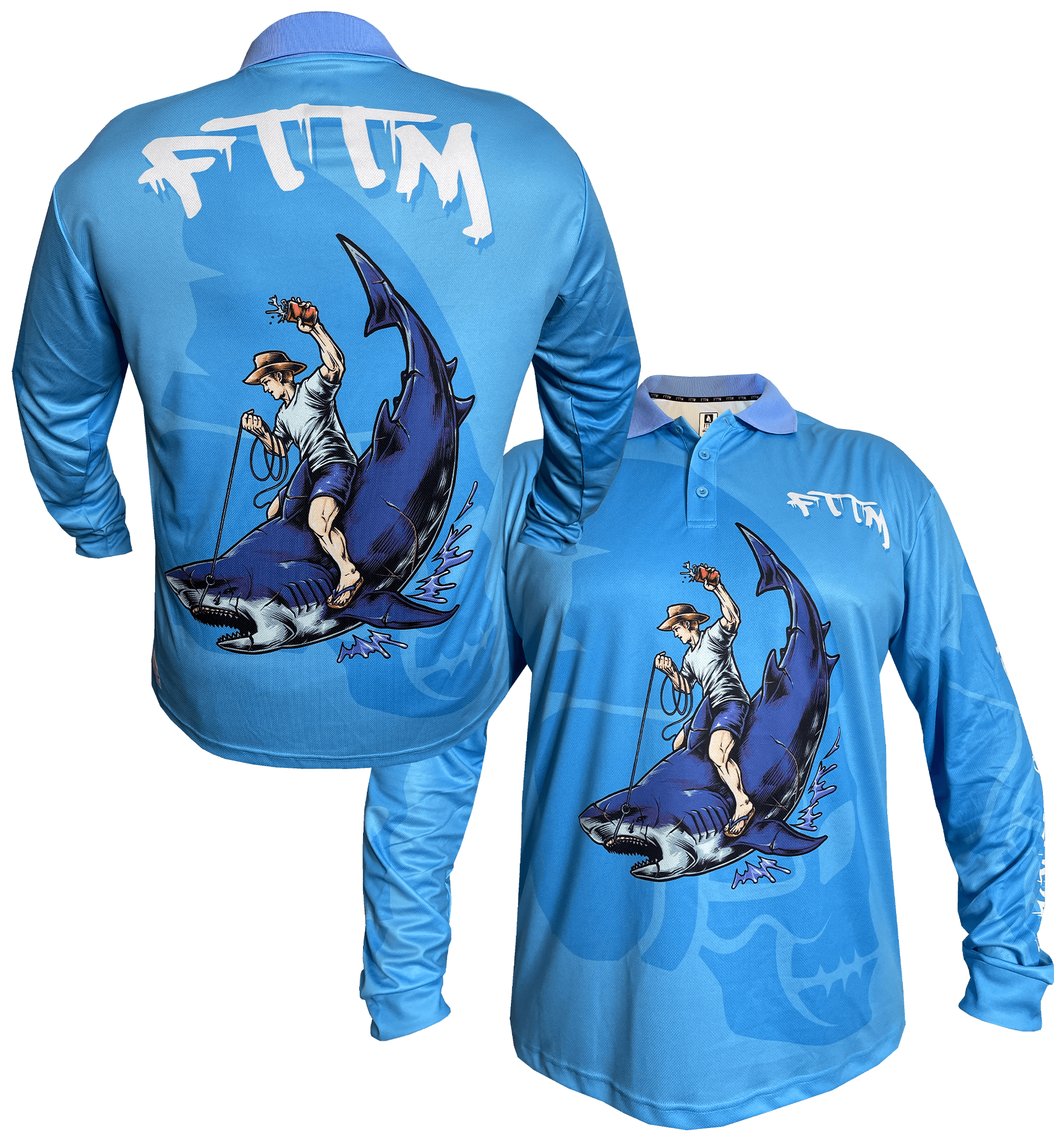 Not My First Redo Fishing Jersey. Shark Cowboy