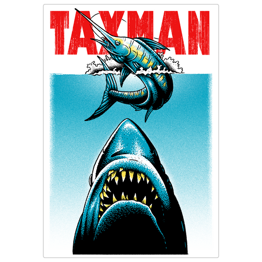 Taxman X Jaws Sticker