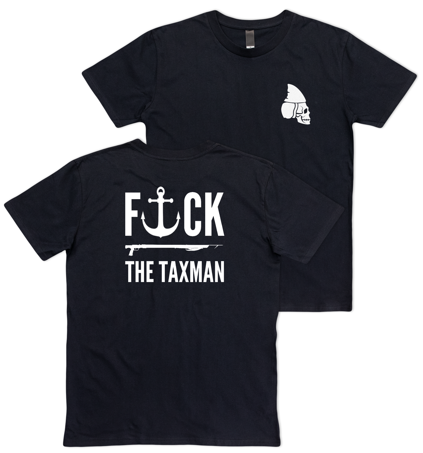 T-shirt F*ck the taxman speargun spearfishing tee black