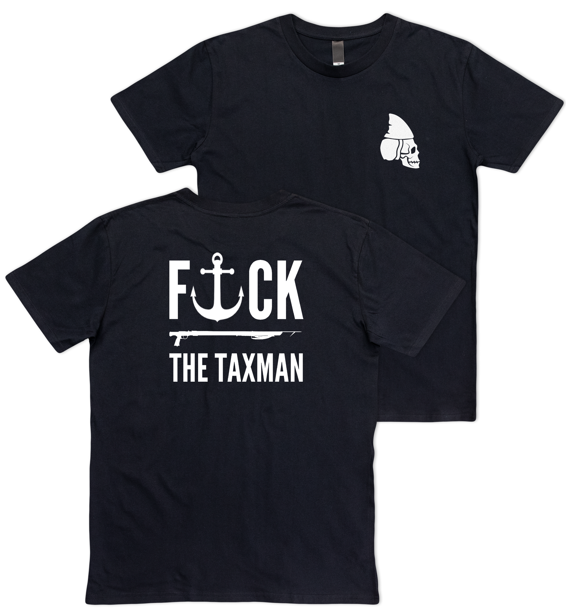 T-shirt F*ck the taxman speargun spearfishing tee black