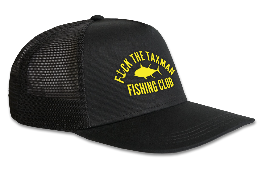 Fck The Taxman Fishing Club Trucker Hat Black