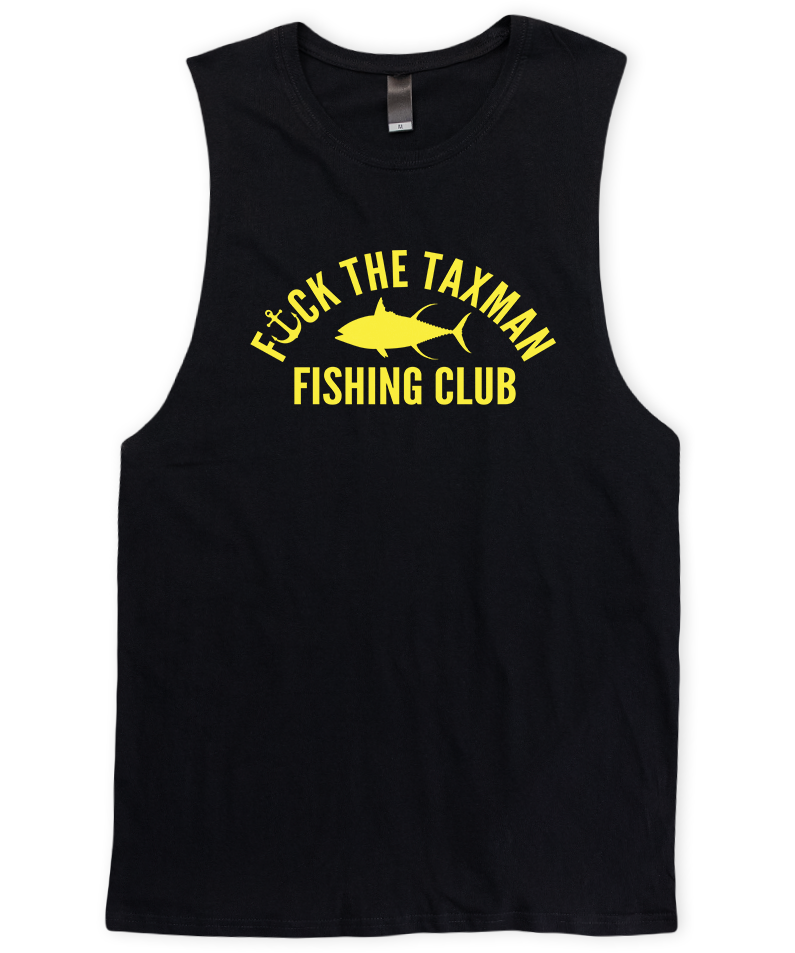 FTTM Fishing Club Black Singlet. Fishing Tank Top