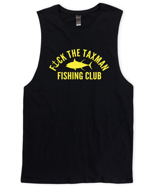 FTTM Fishing Club Black Singlet. Fishing Tank Top