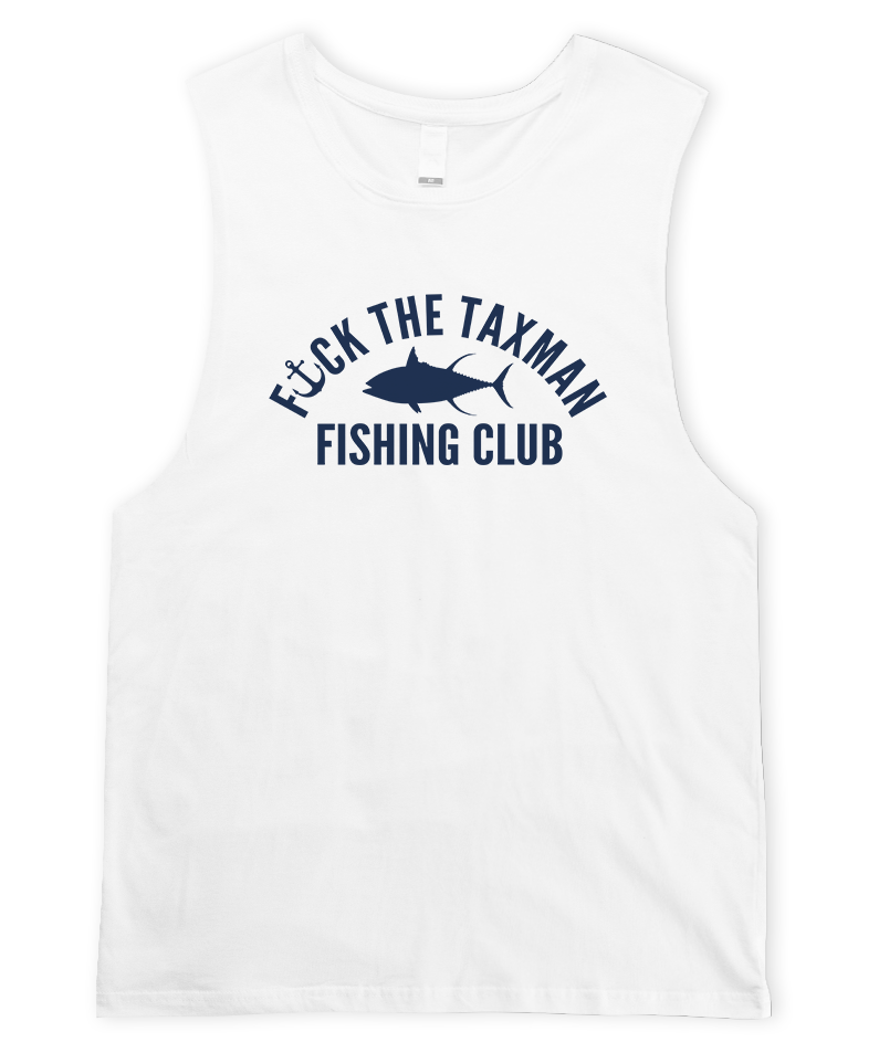 FTTM Fishing Club White Singlet. Fishing Tank Top