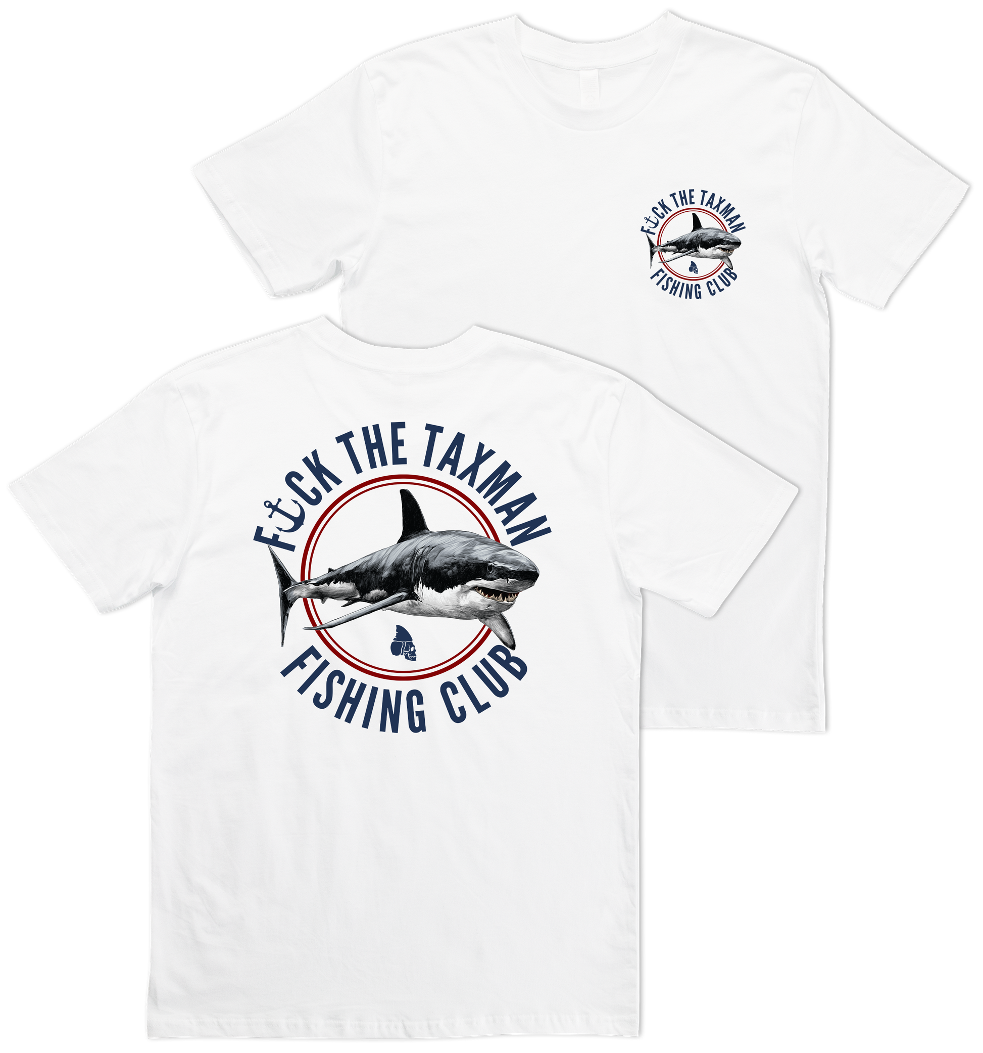 Shark Taxman Fishing Club T-Shirt White